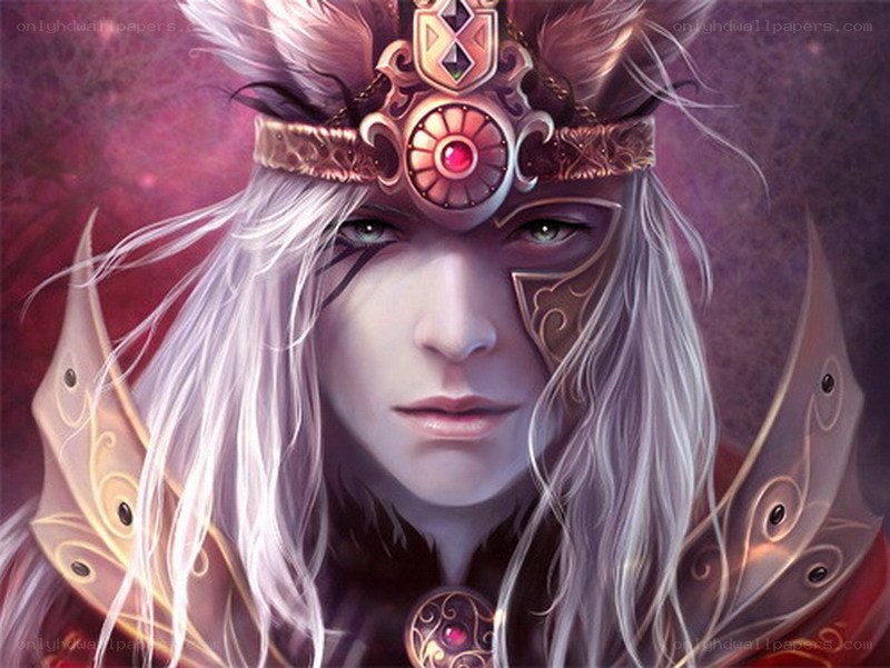 fantasy warrior with silver hair