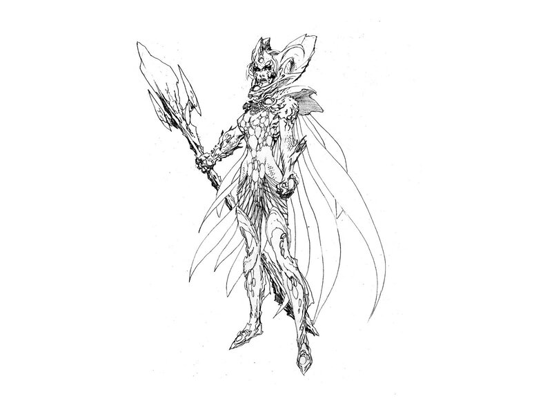 Fantasy Warrior with Spear — Black