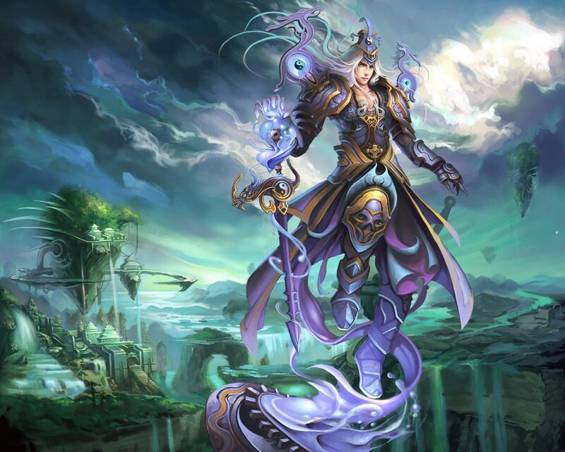 fantasy warrior with staff