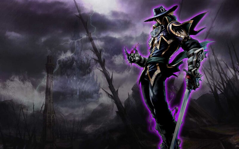 Fantasy Warrior with Sword — Purple