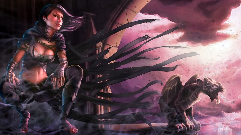 fantasy warrior with tentacles