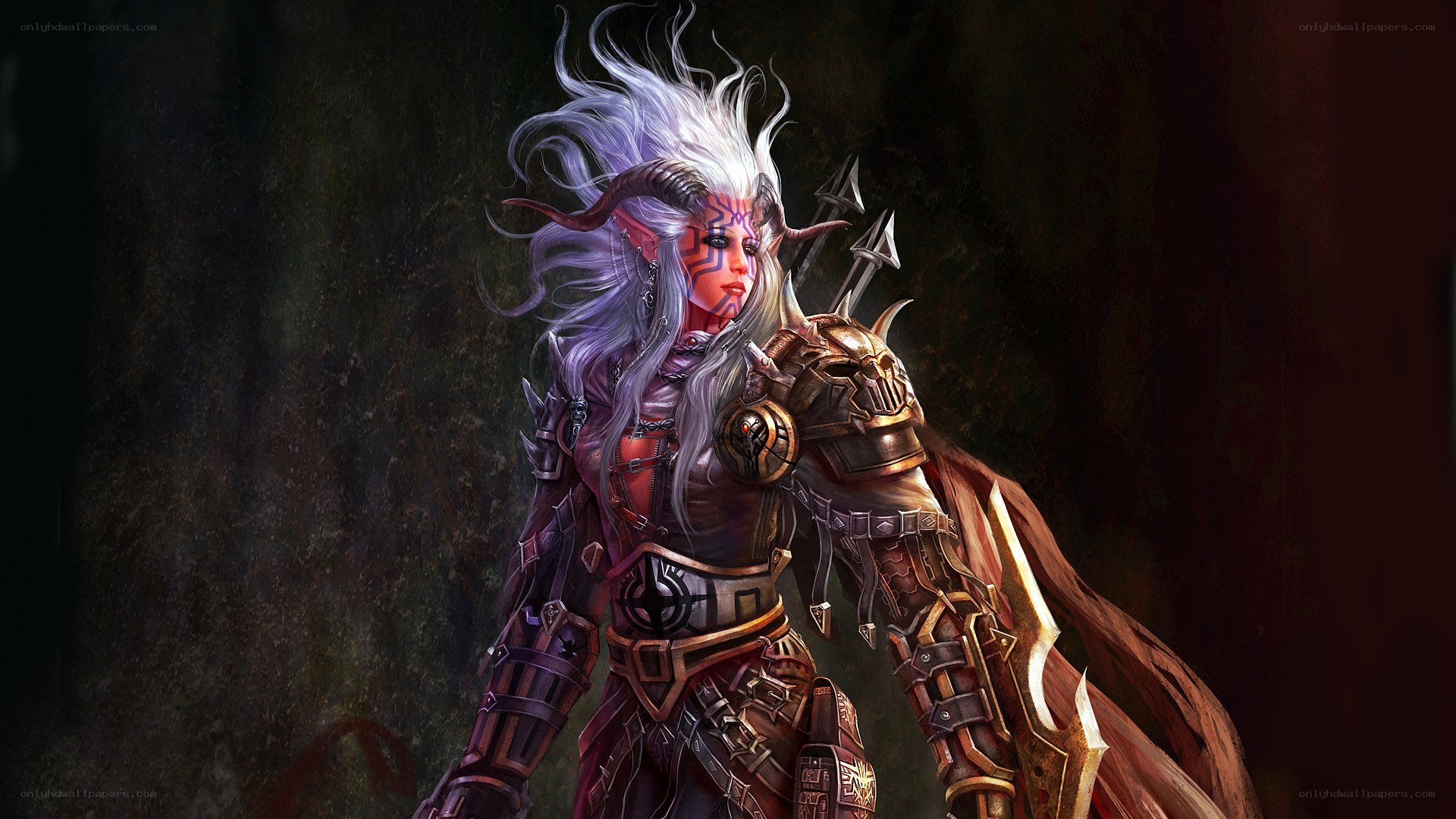 fantasy warrior with white hair