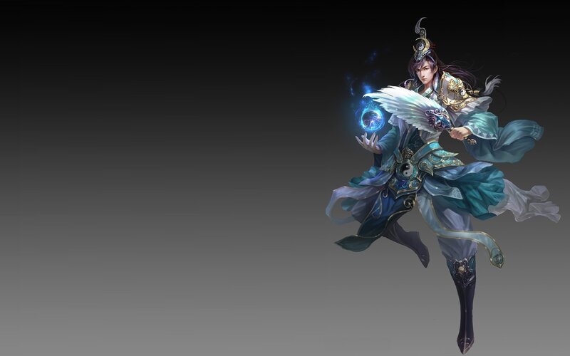Fantasy Warrior with Wings — Blue