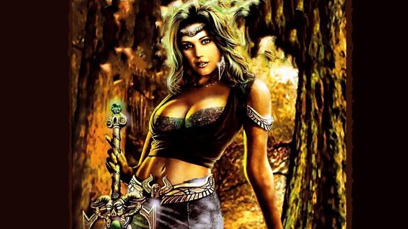 fantasy warrior woman in forest