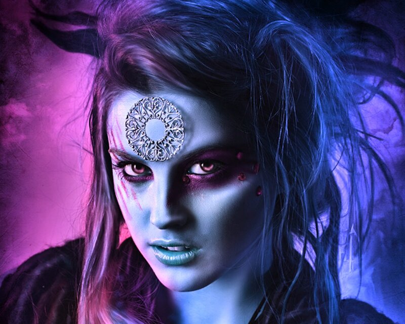 fantasy warrior woman with face paint