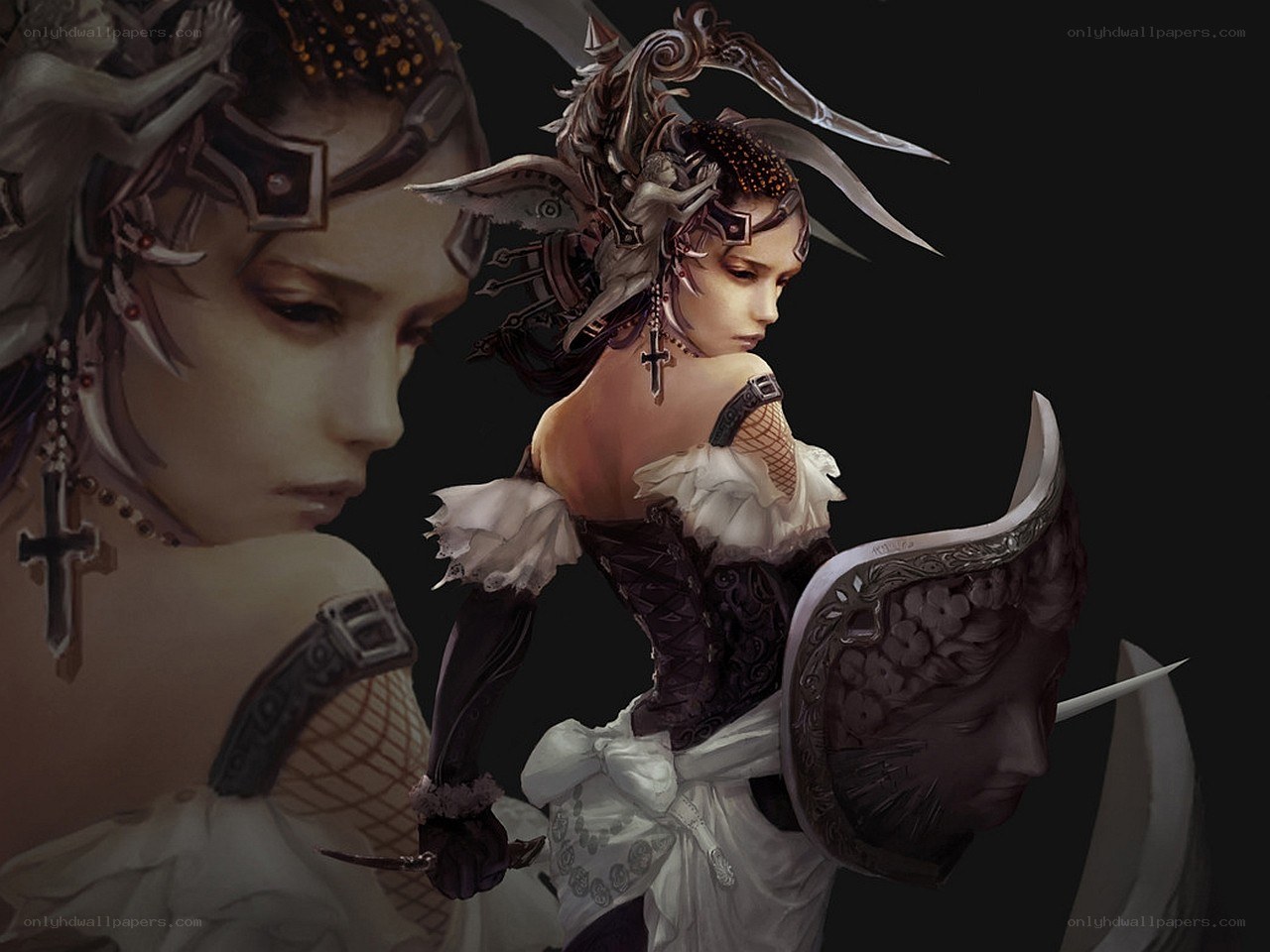 fantasy warrior woman with sword