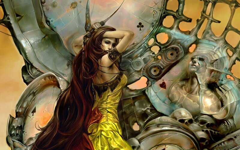 fantasy warrior woman with sword