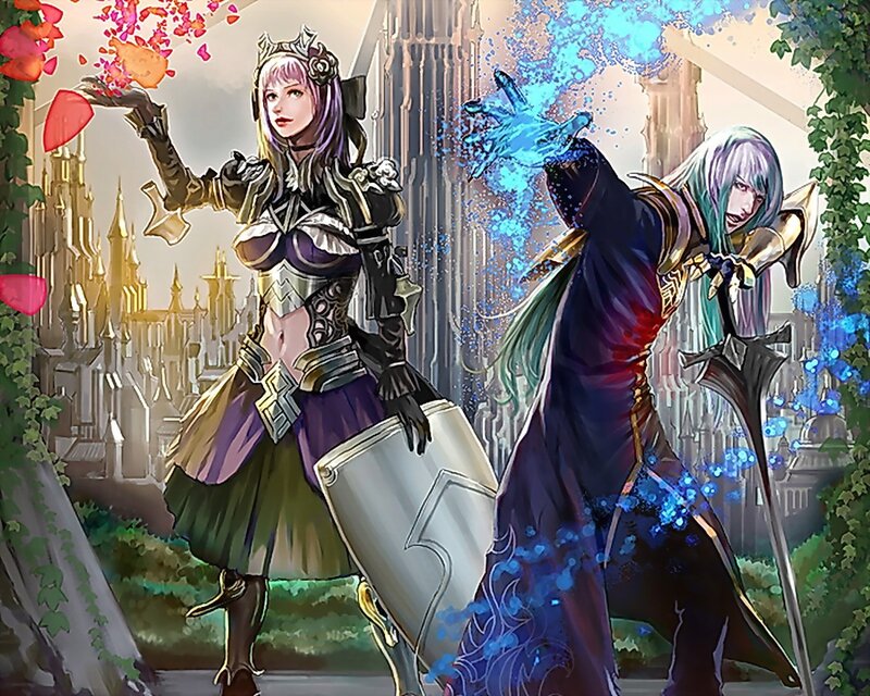 Fantasy warriors casting spells