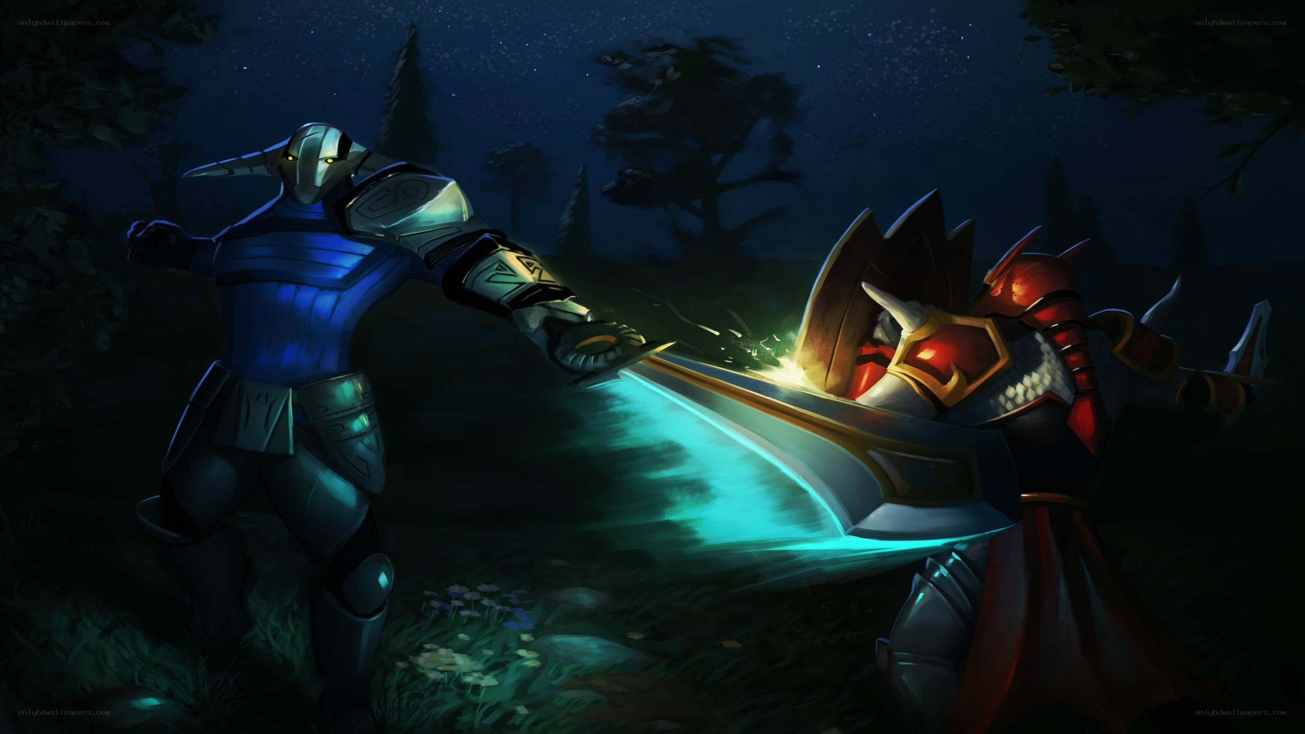 Fantasy warriors clash at night