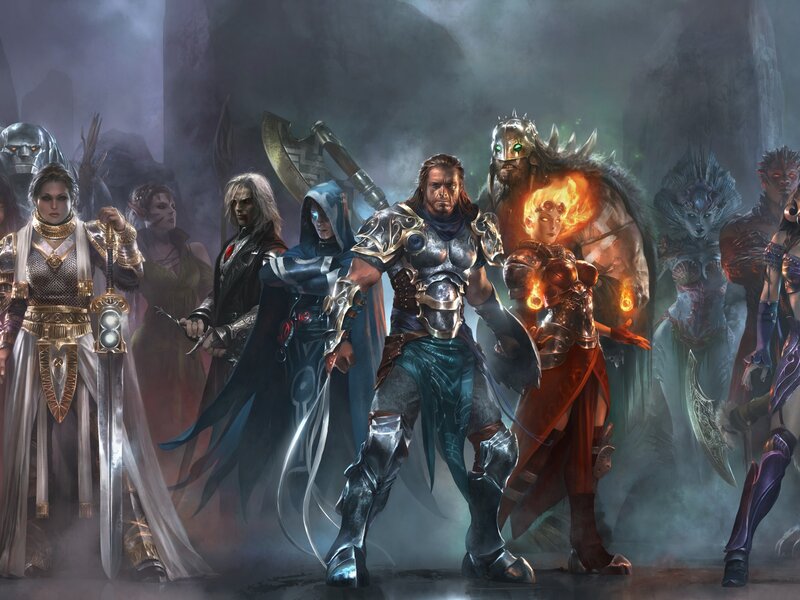 Fantasy Warriors Group — Gray, Dramatic, Digital Art