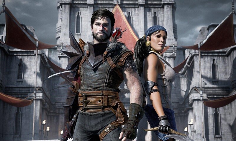 fantasy warriors in a castle