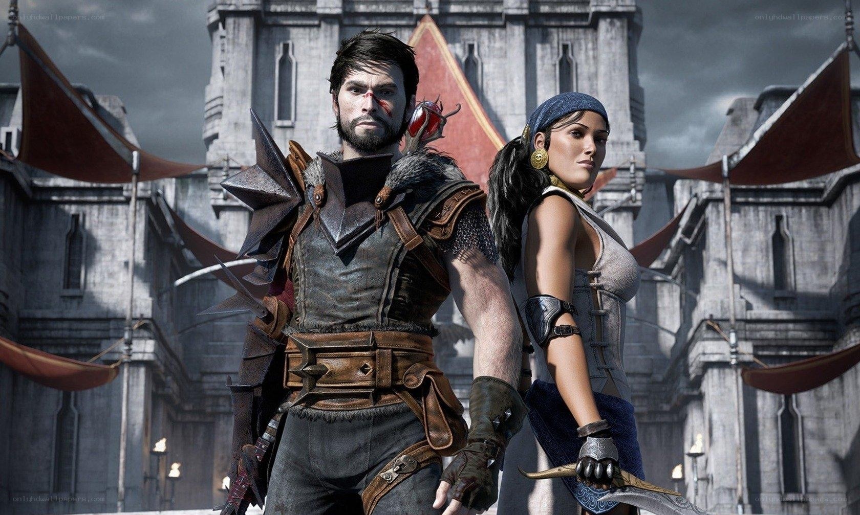 fantasy warriors in a castle