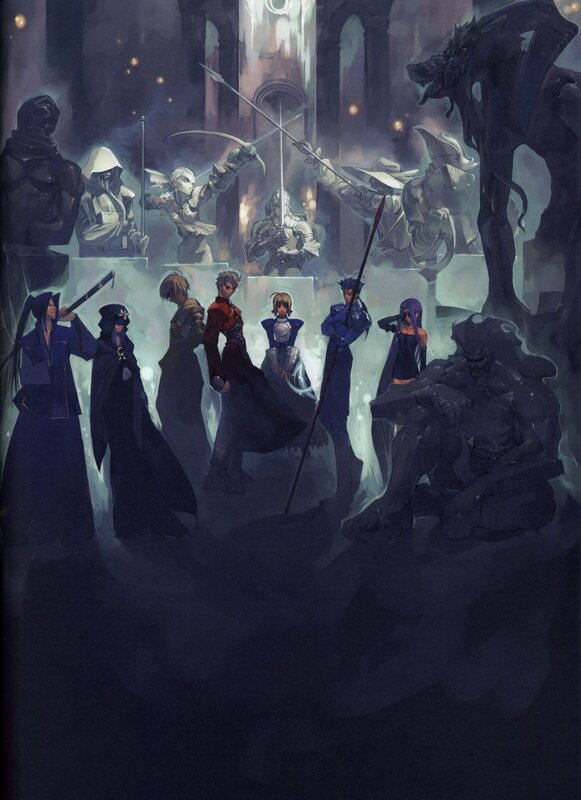 Fantasy warriors in a dark hall