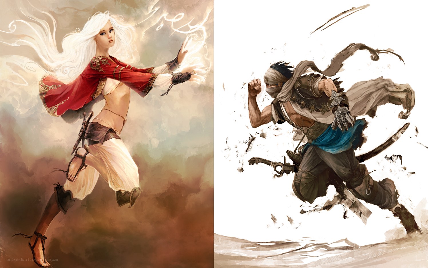 Fantasy warriors in action