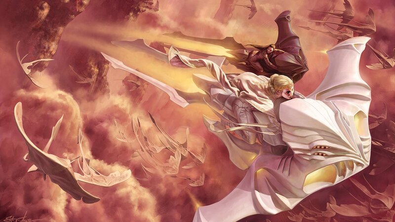 Fantasy warriors in aerial battle