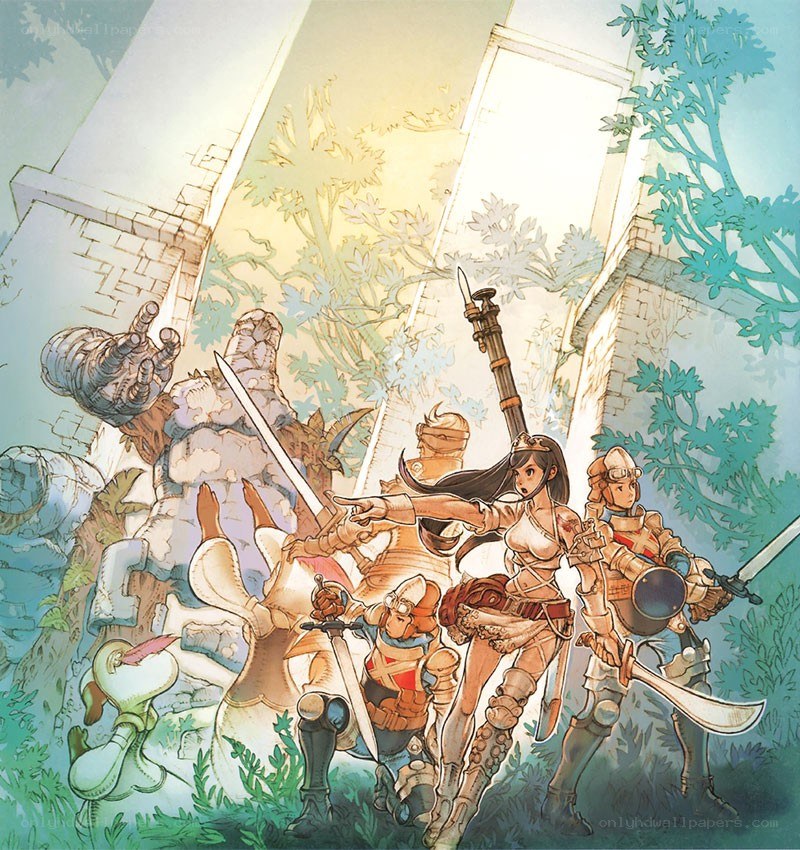 fantasy warriors in ancient ruins