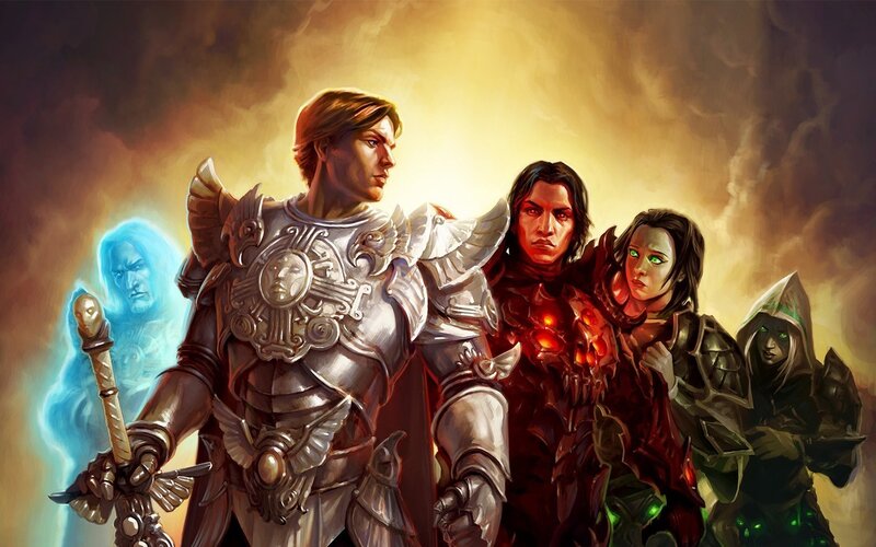 Fantasy warriors in armor