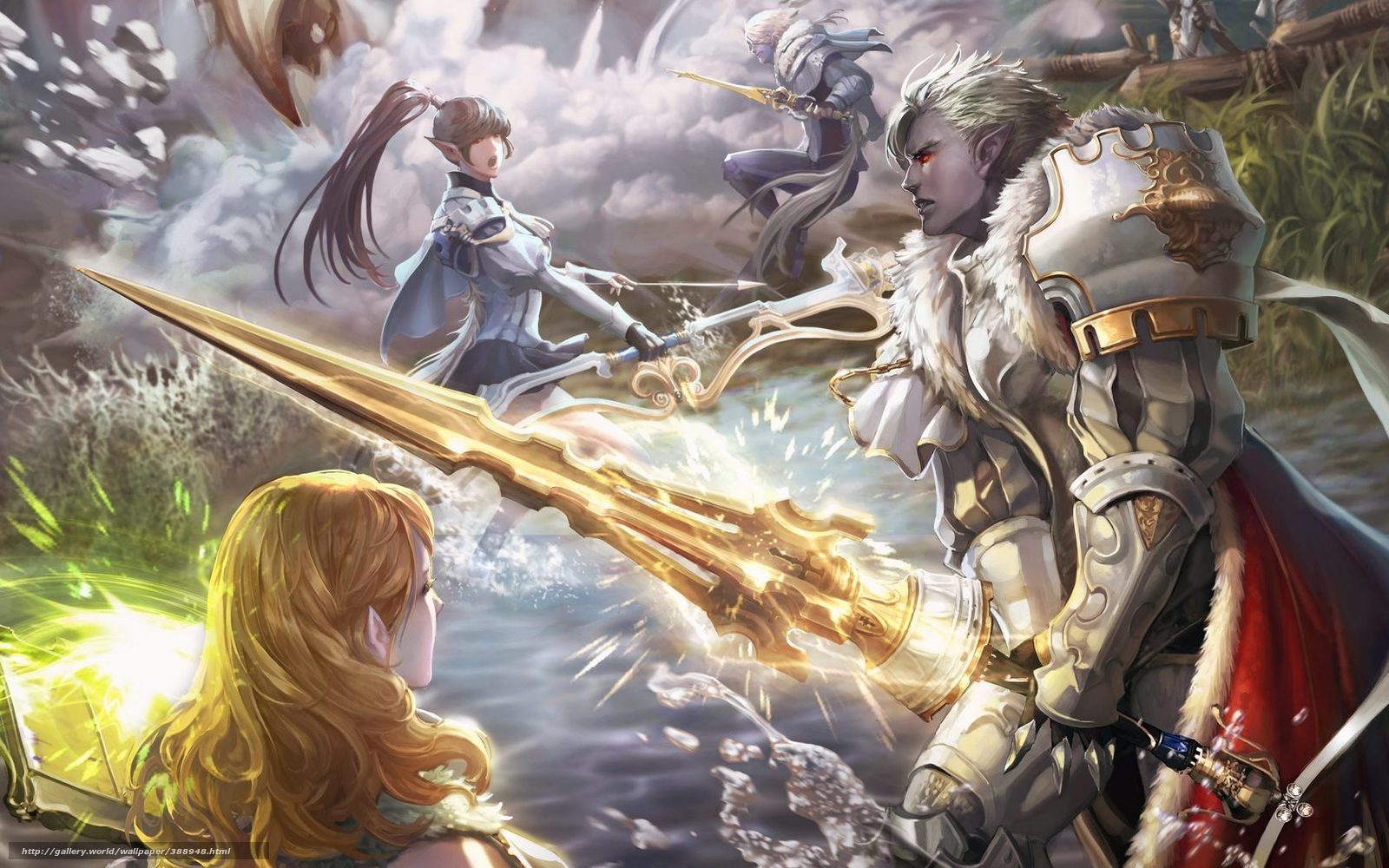 Fantasy warriors in battle