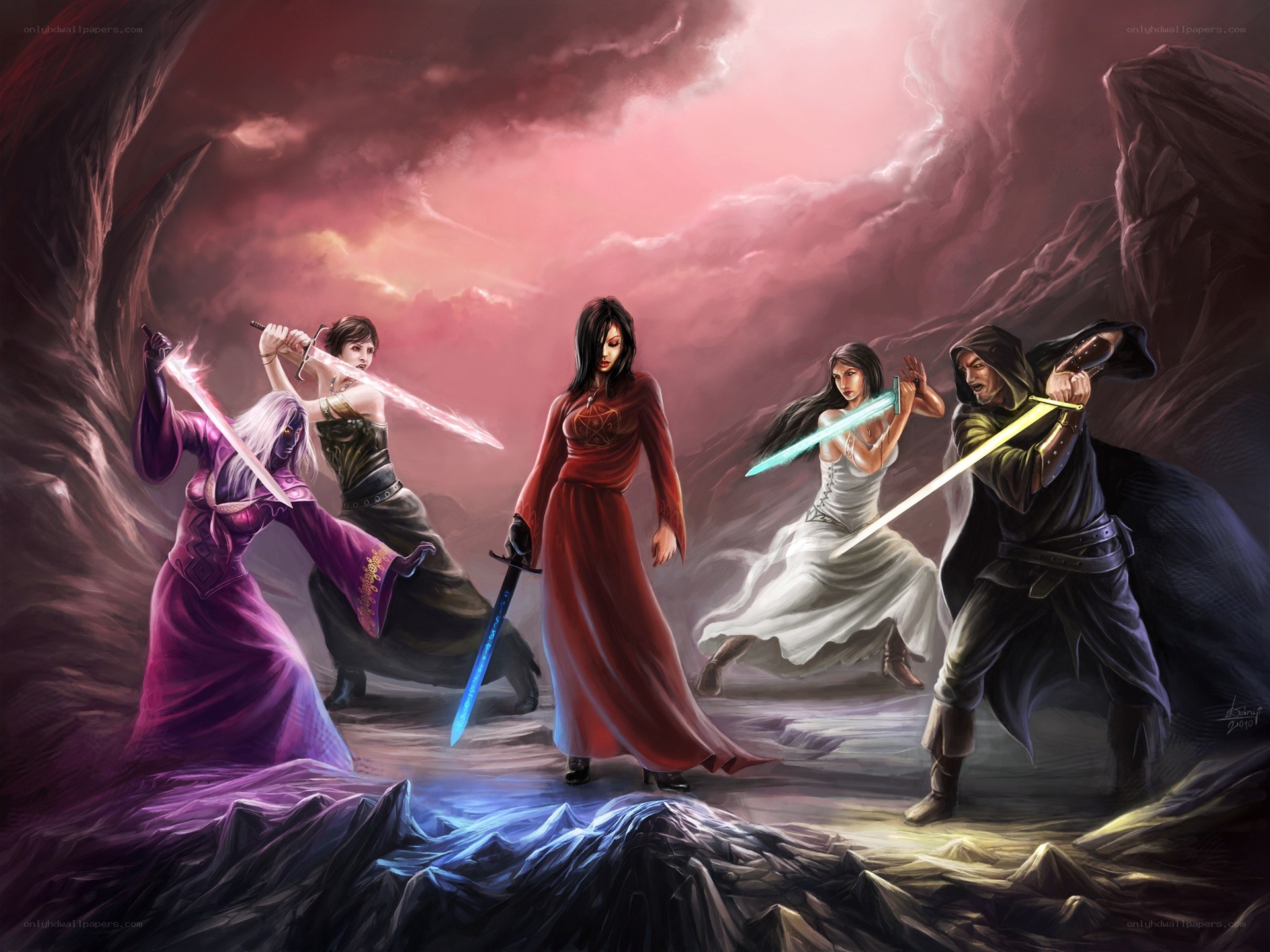 Fantasy warriors in battle