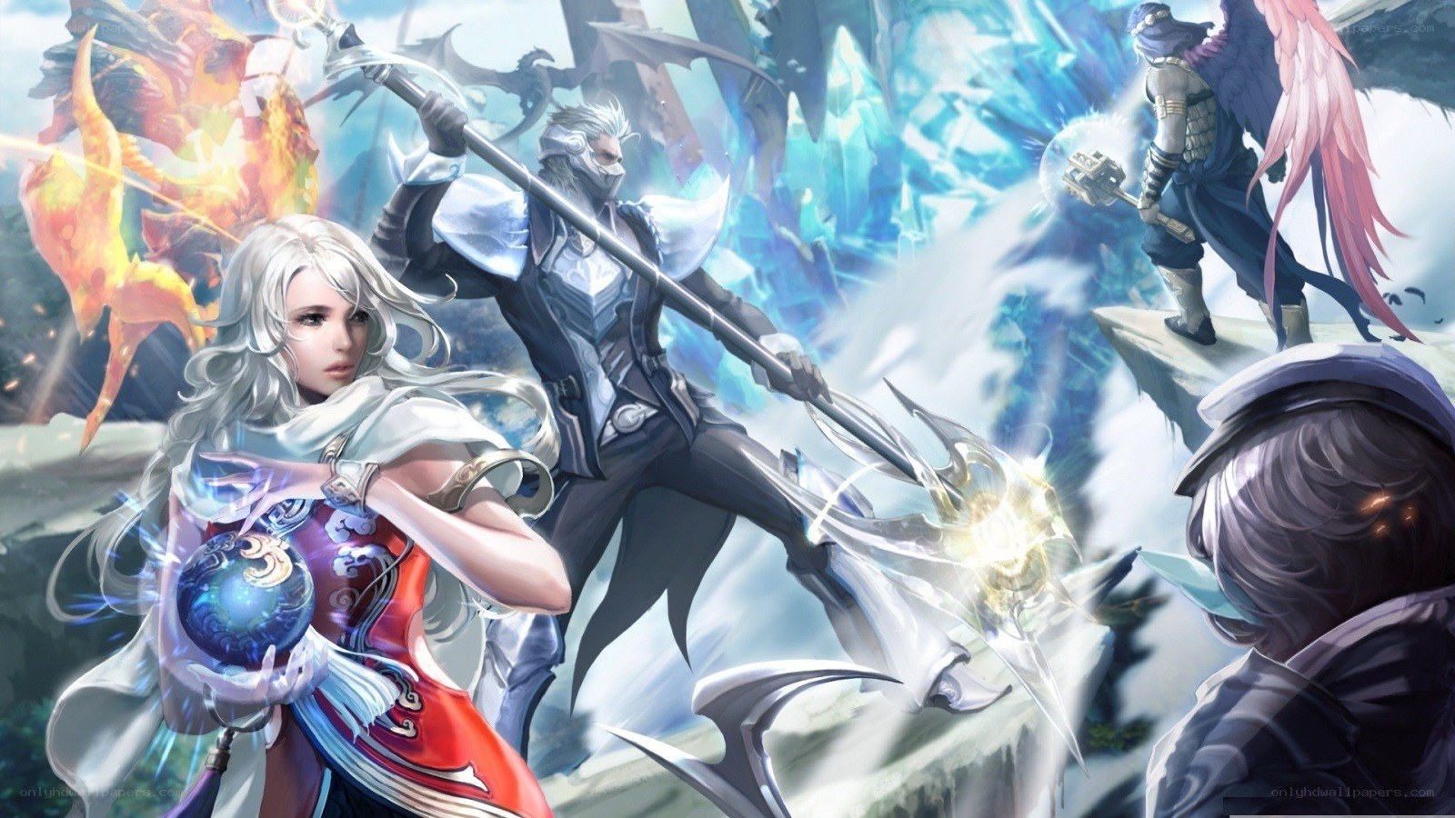 Fantasy warriors in battle