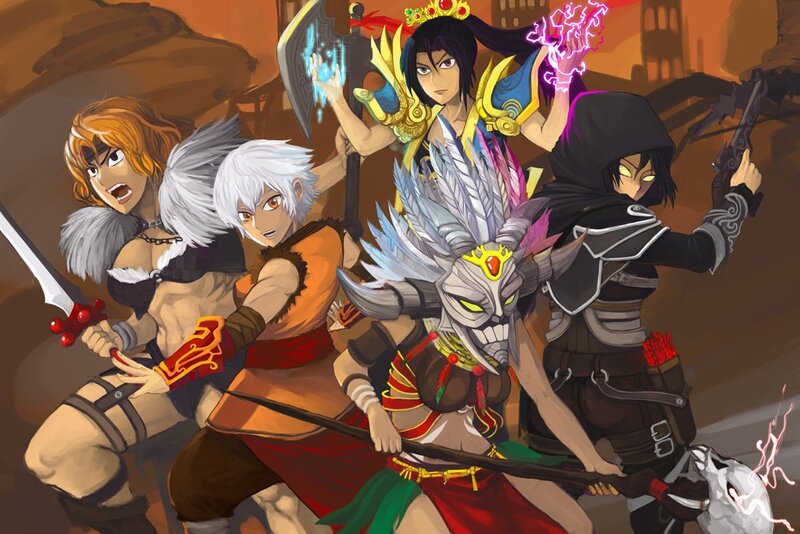 fantasy warriors in battle