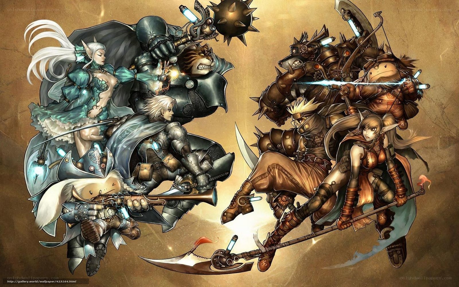 Fantasy warriors in battle
