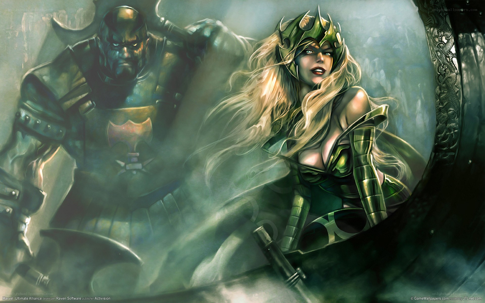 Fantasy warriors in battle