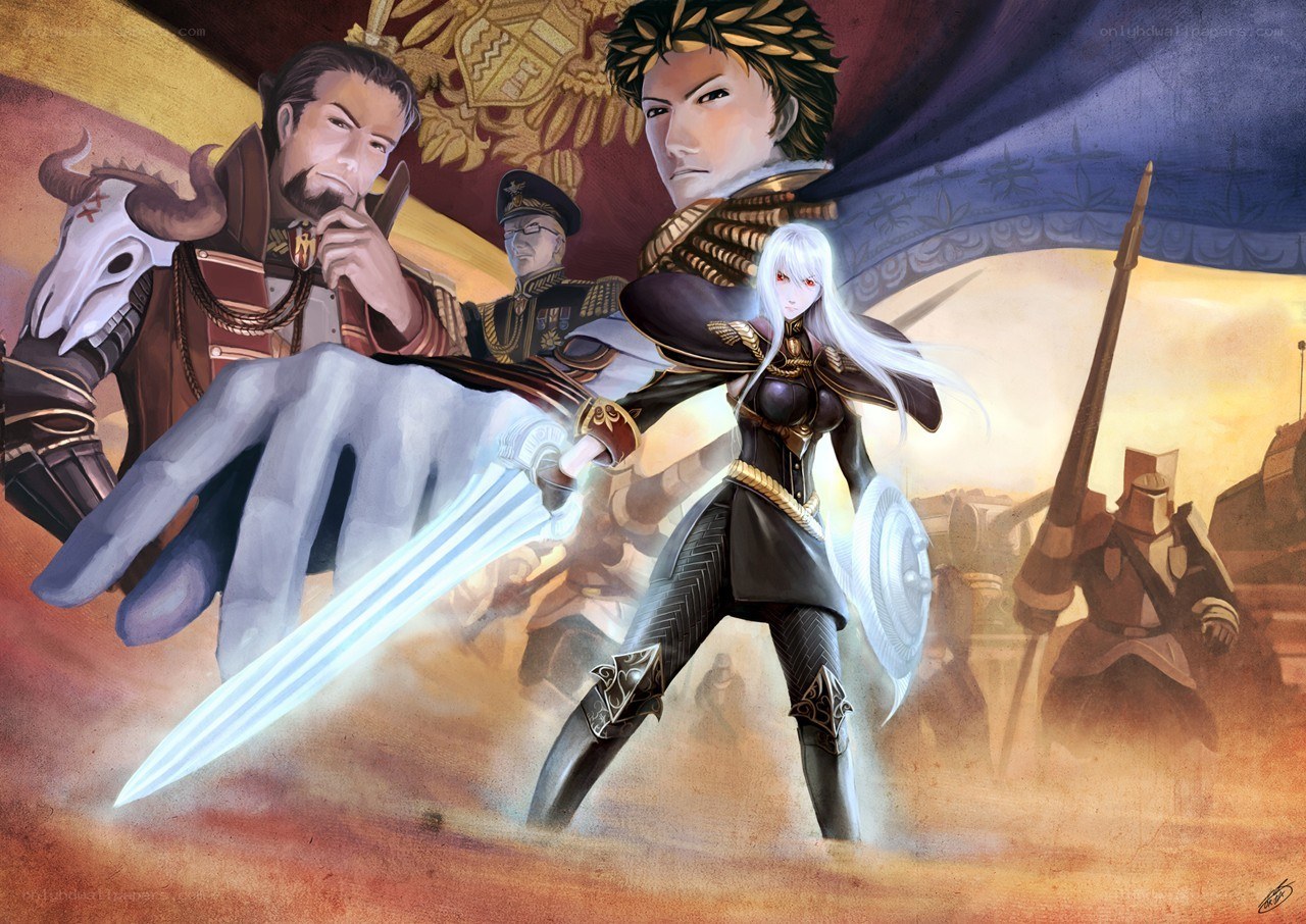 Fantasy warriors in battle