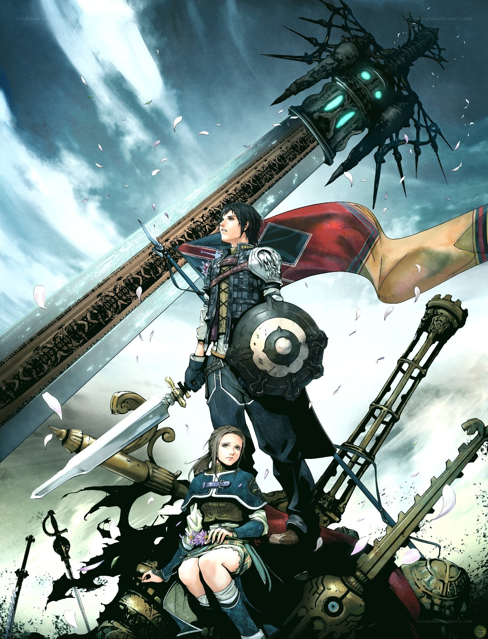 Fantasy warriors in battle