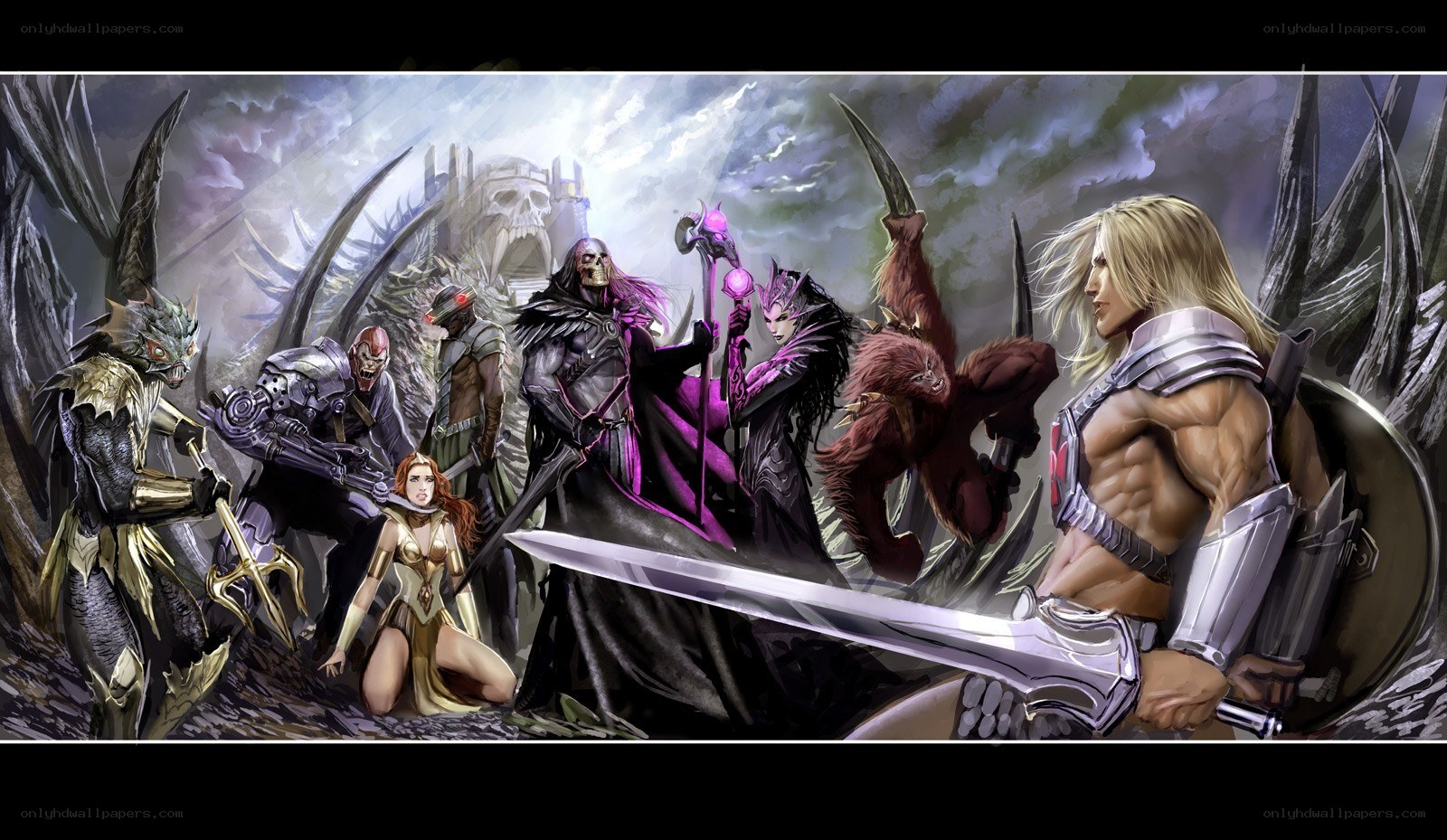 Fantasy warriors in battle