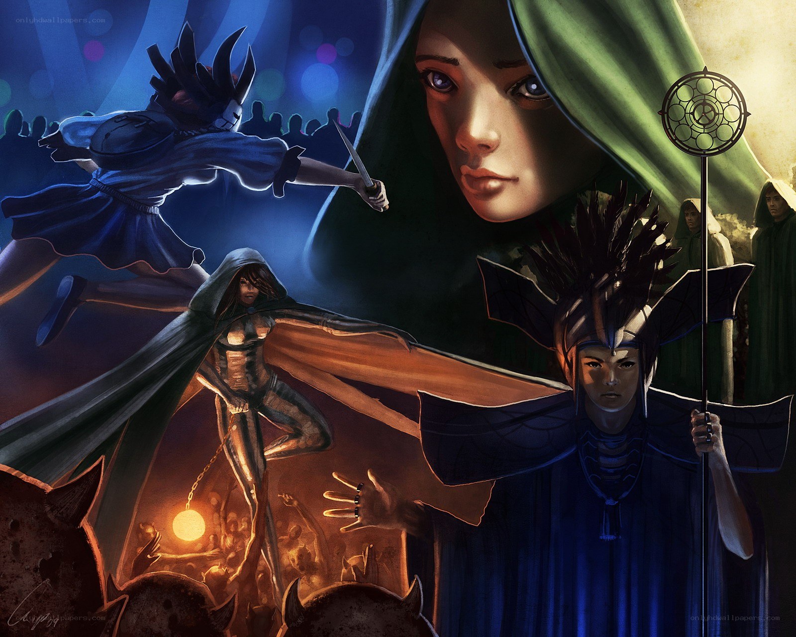 Fantasy warriors in battle