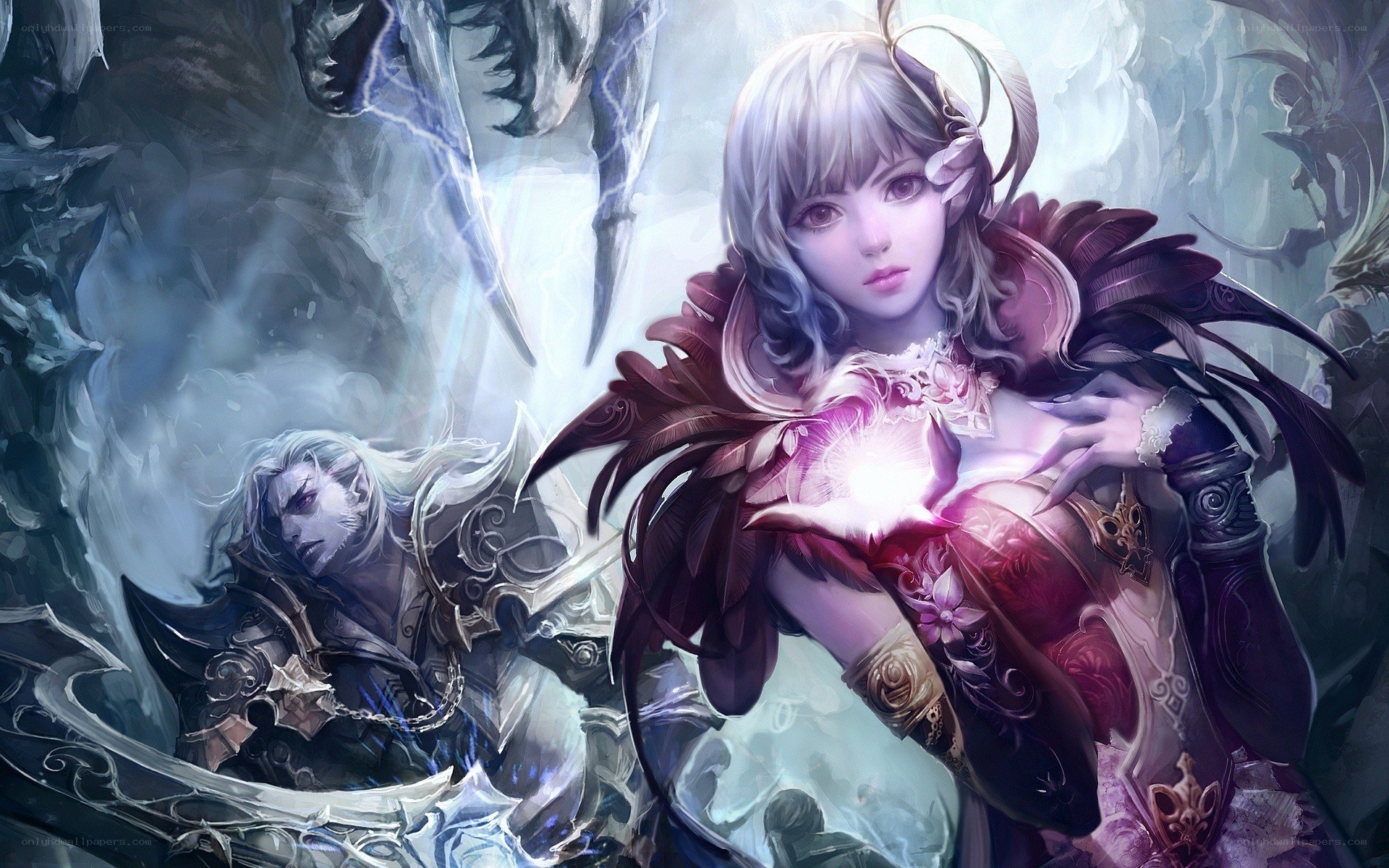 Fantasy warriors in battle