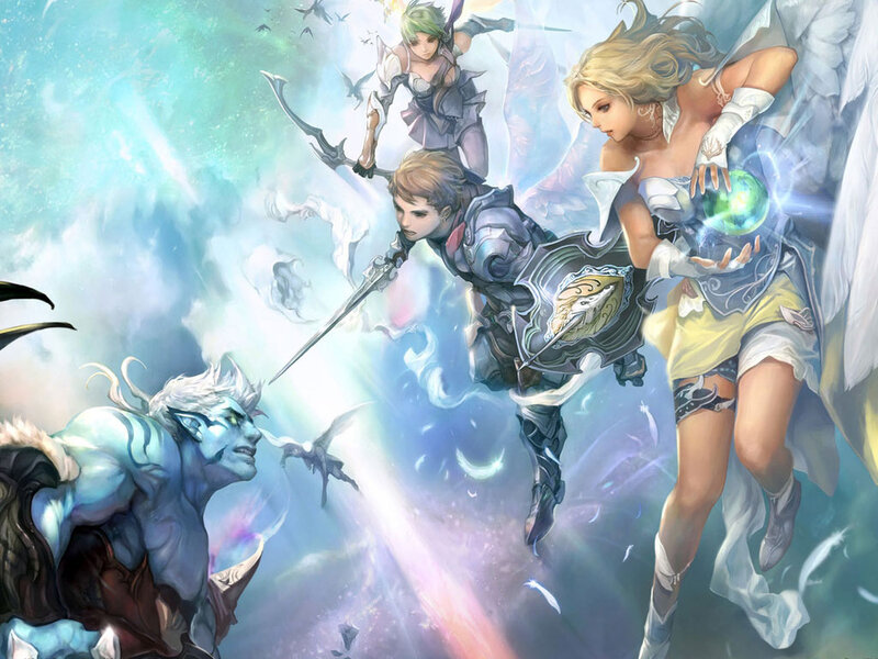 Fantasy Warriors in Battle — Blue, Dramatic