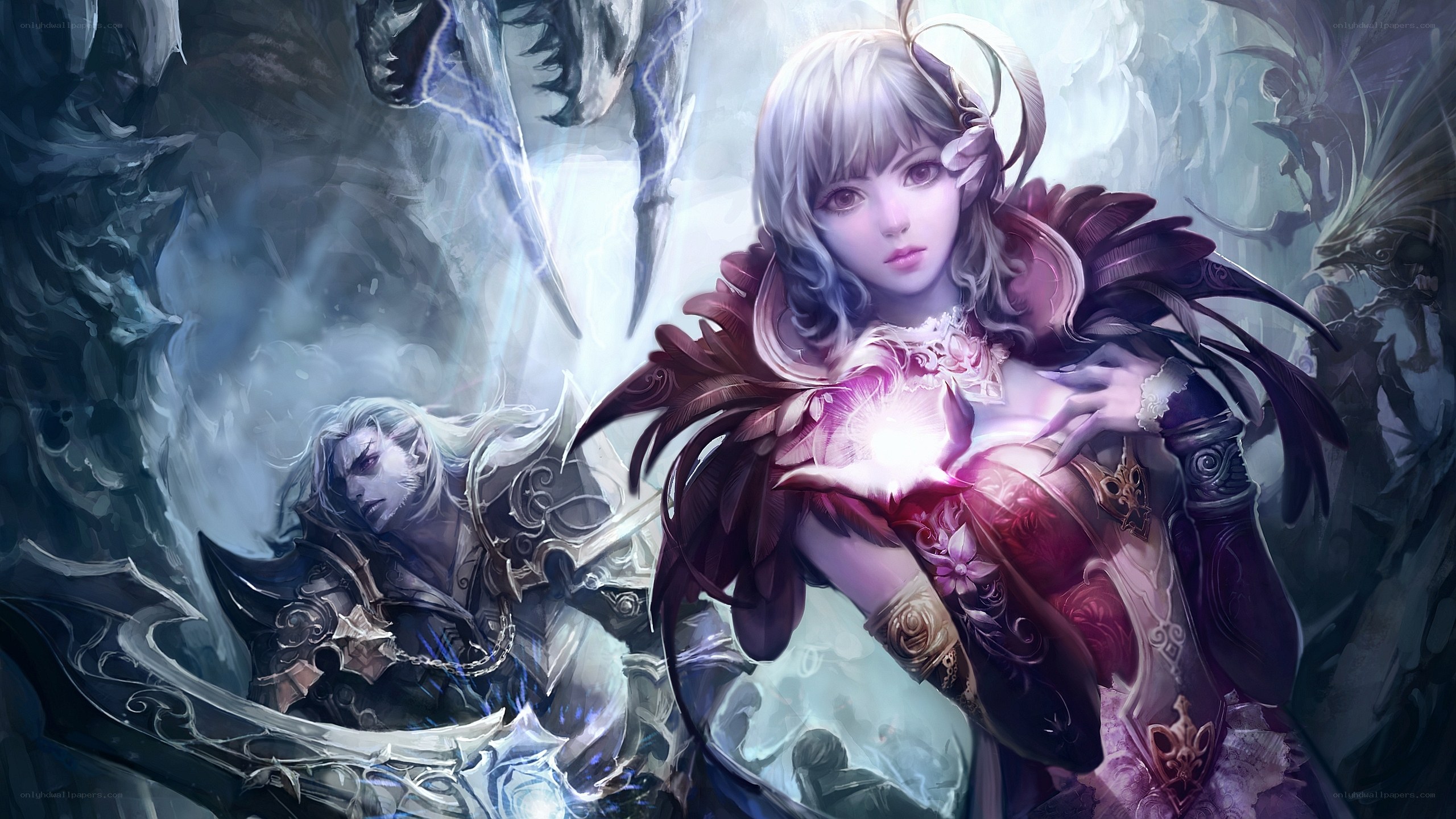 Fantasy warriors in battle
