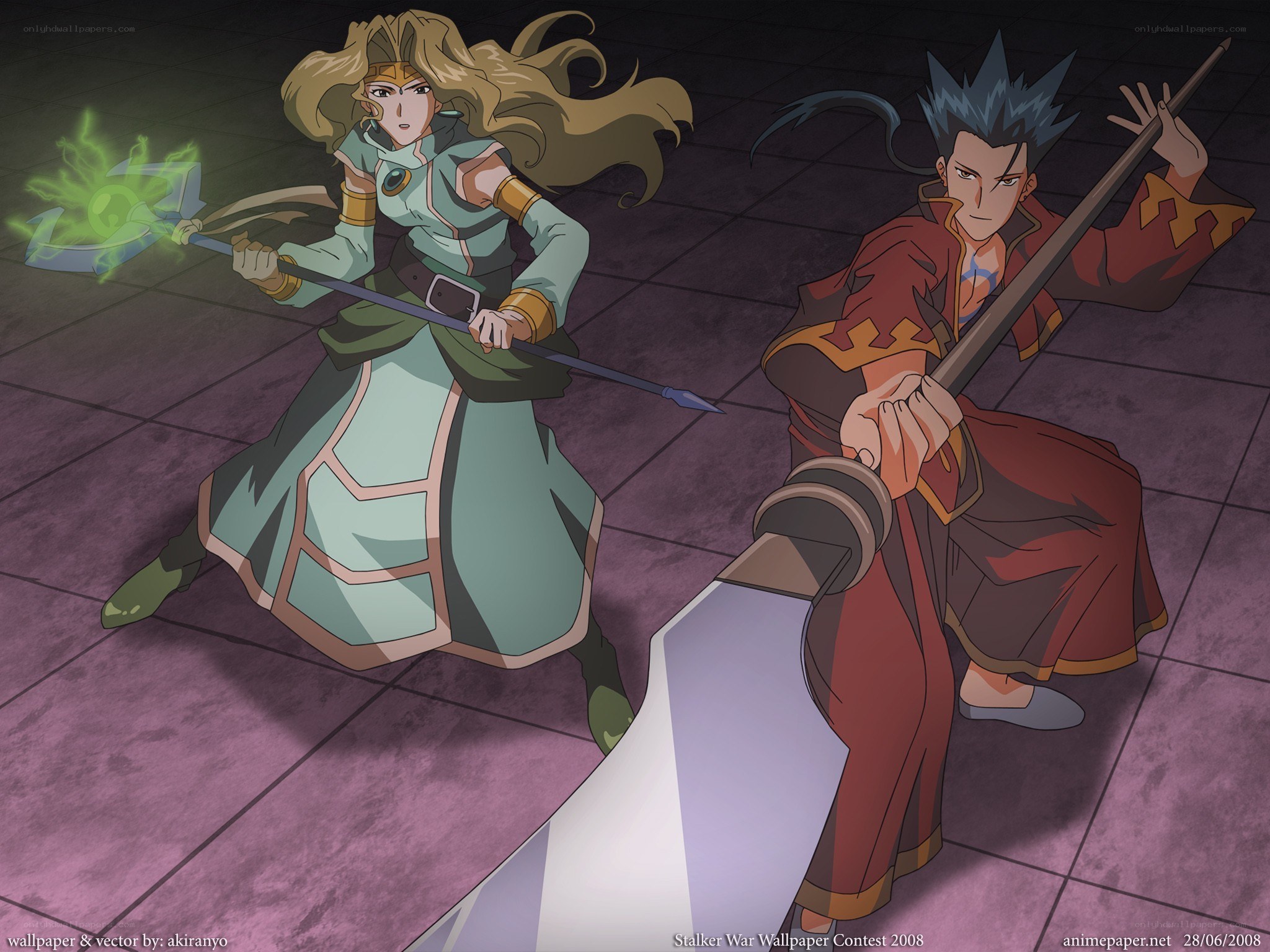 Fantasy warriors in combat