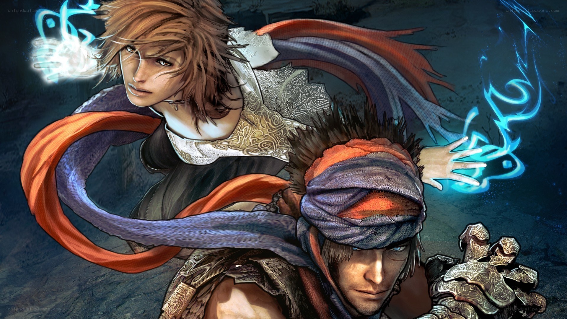 Fantasy warriors in combat