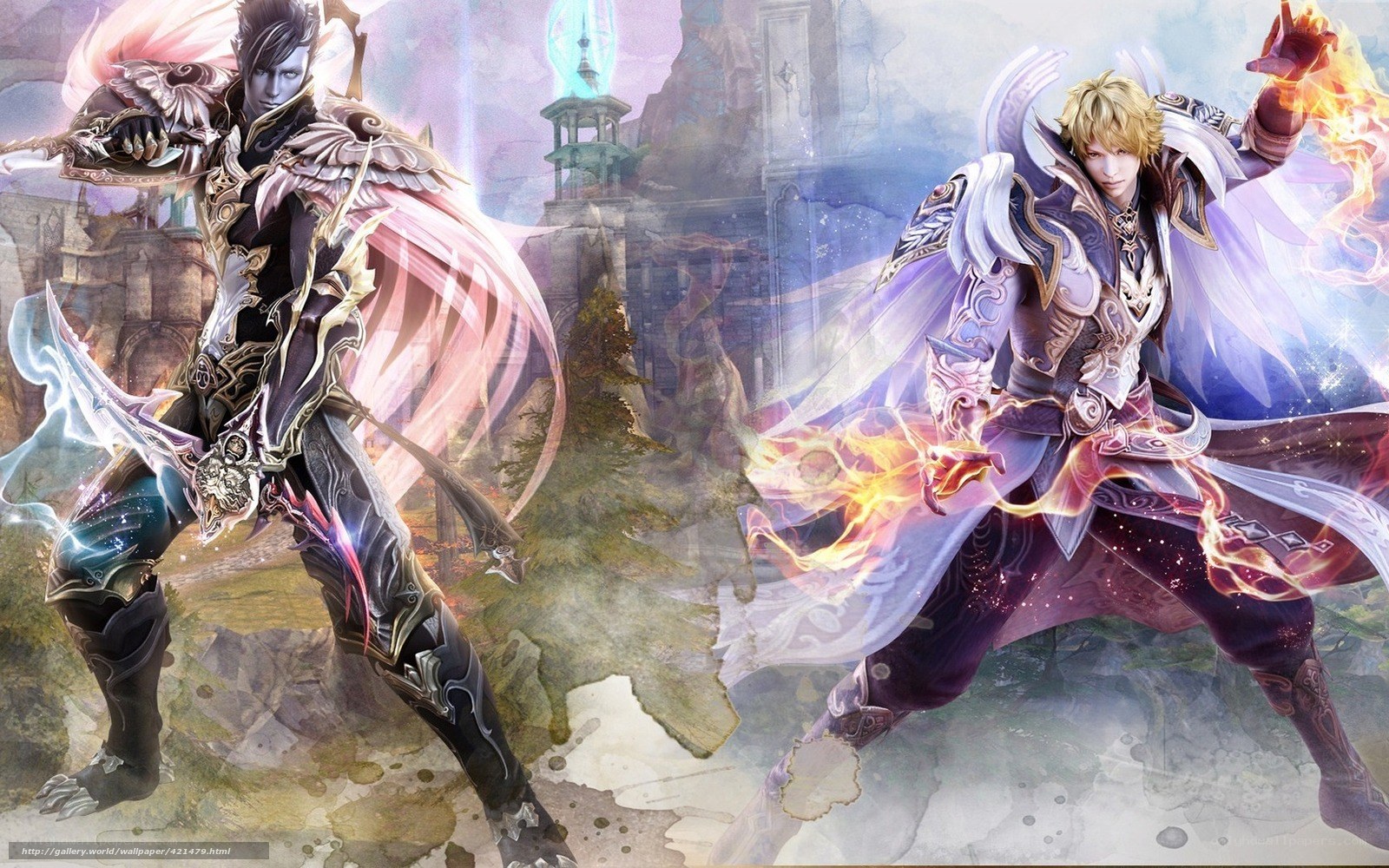 Fantasy warriors in combat