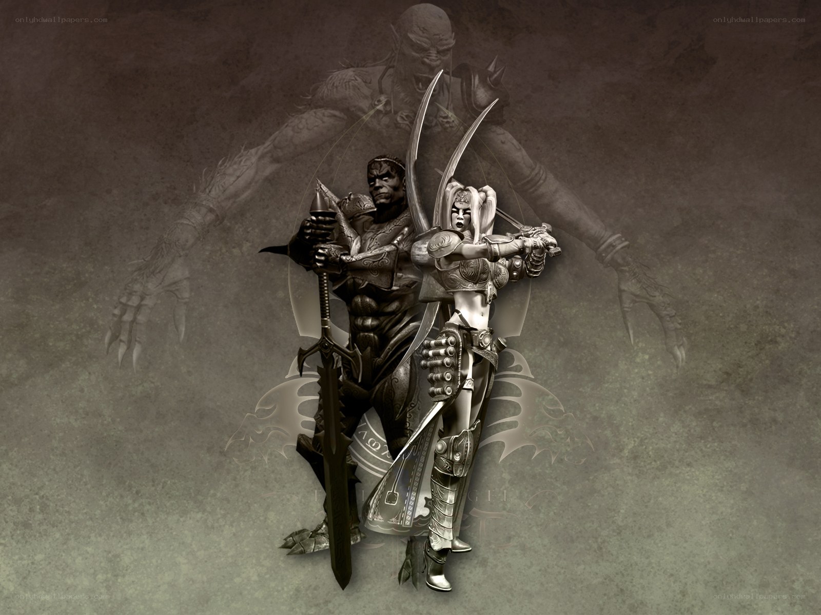 fantasy warriors in combat