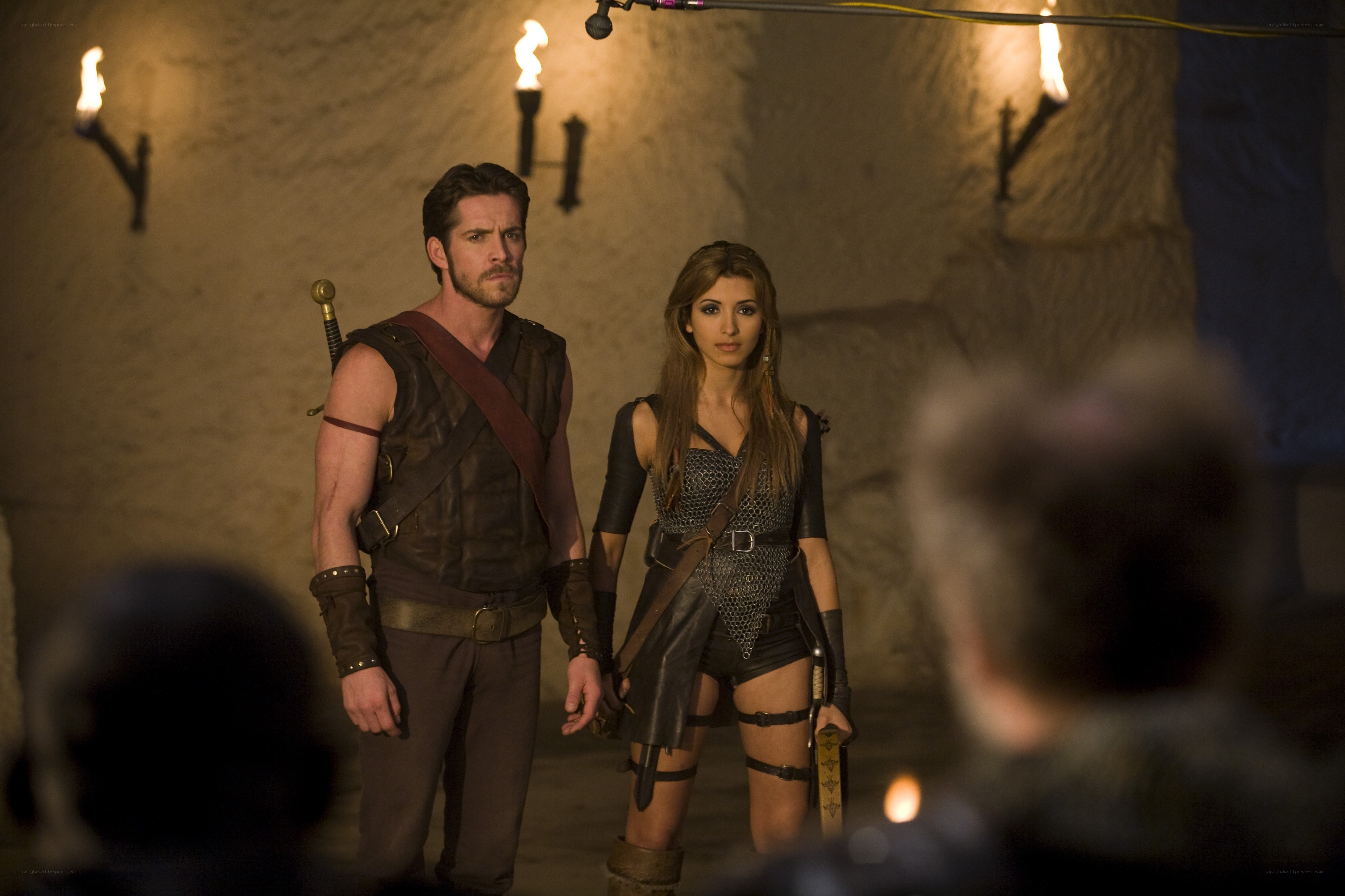 fantasy warriors in dungeon