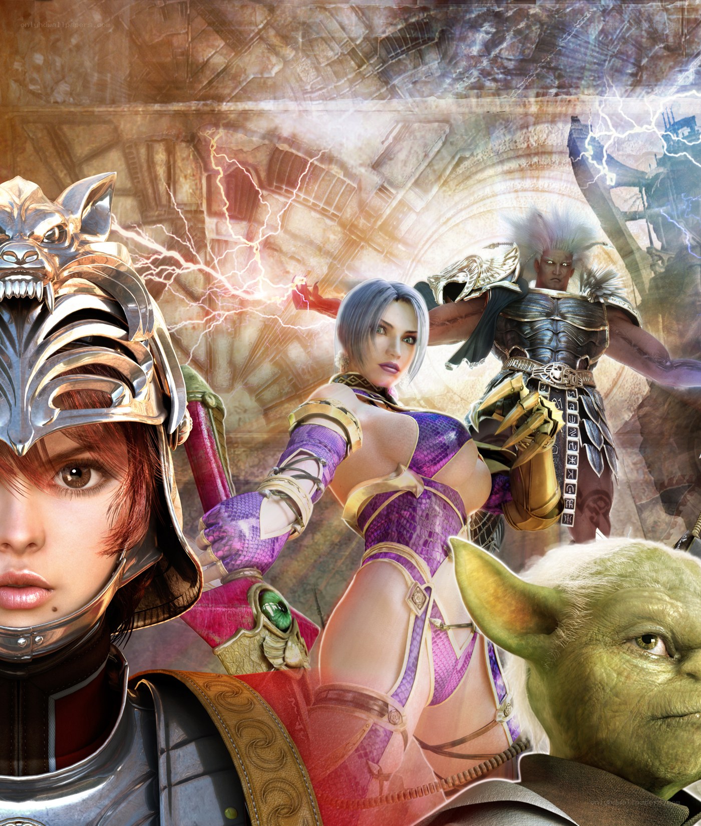 Fantasy warriors in epic battle