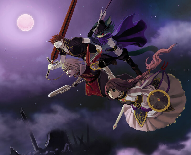 Fantasy warriors in flight