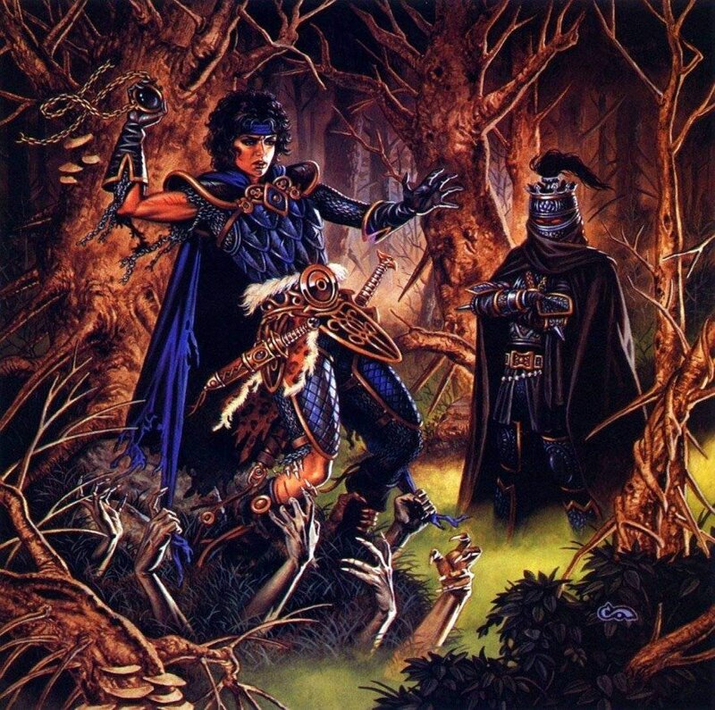 Fantasy Warriors in Forest — Brown