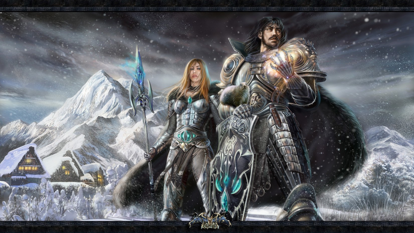 fantasy warriors in snow