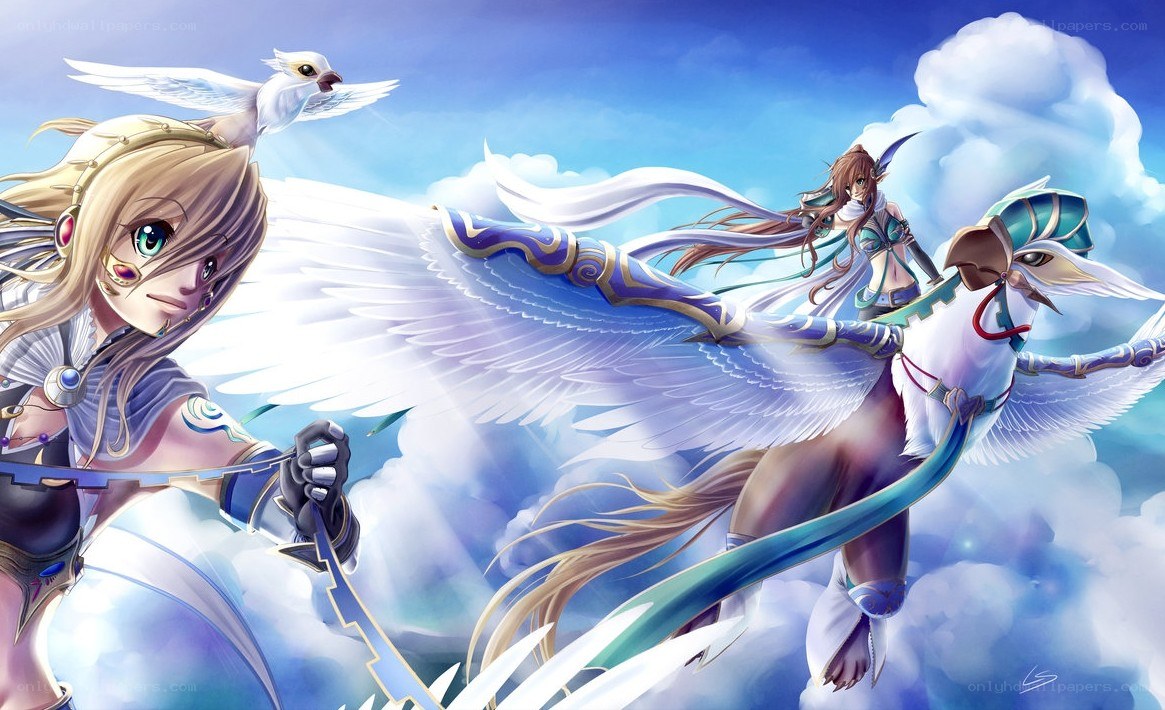 fantasy warriors in the sky