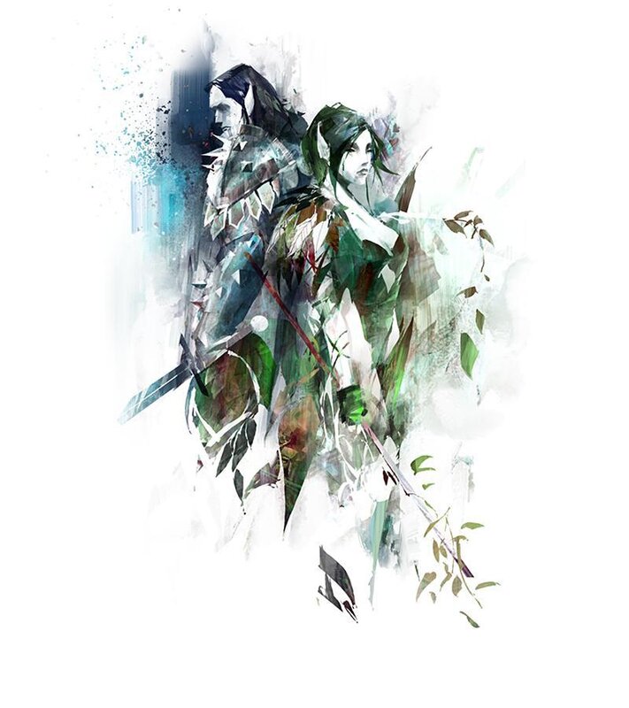 fantasy warriors in watercolor