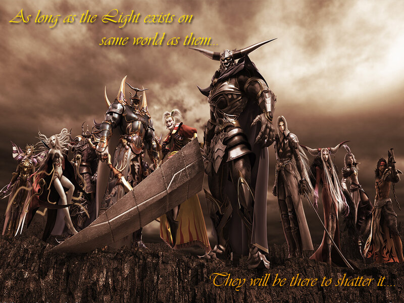 Fantasy warriors stand together