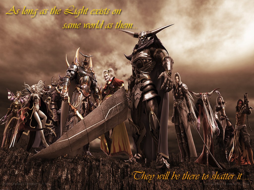 Fantasy warriors stand together