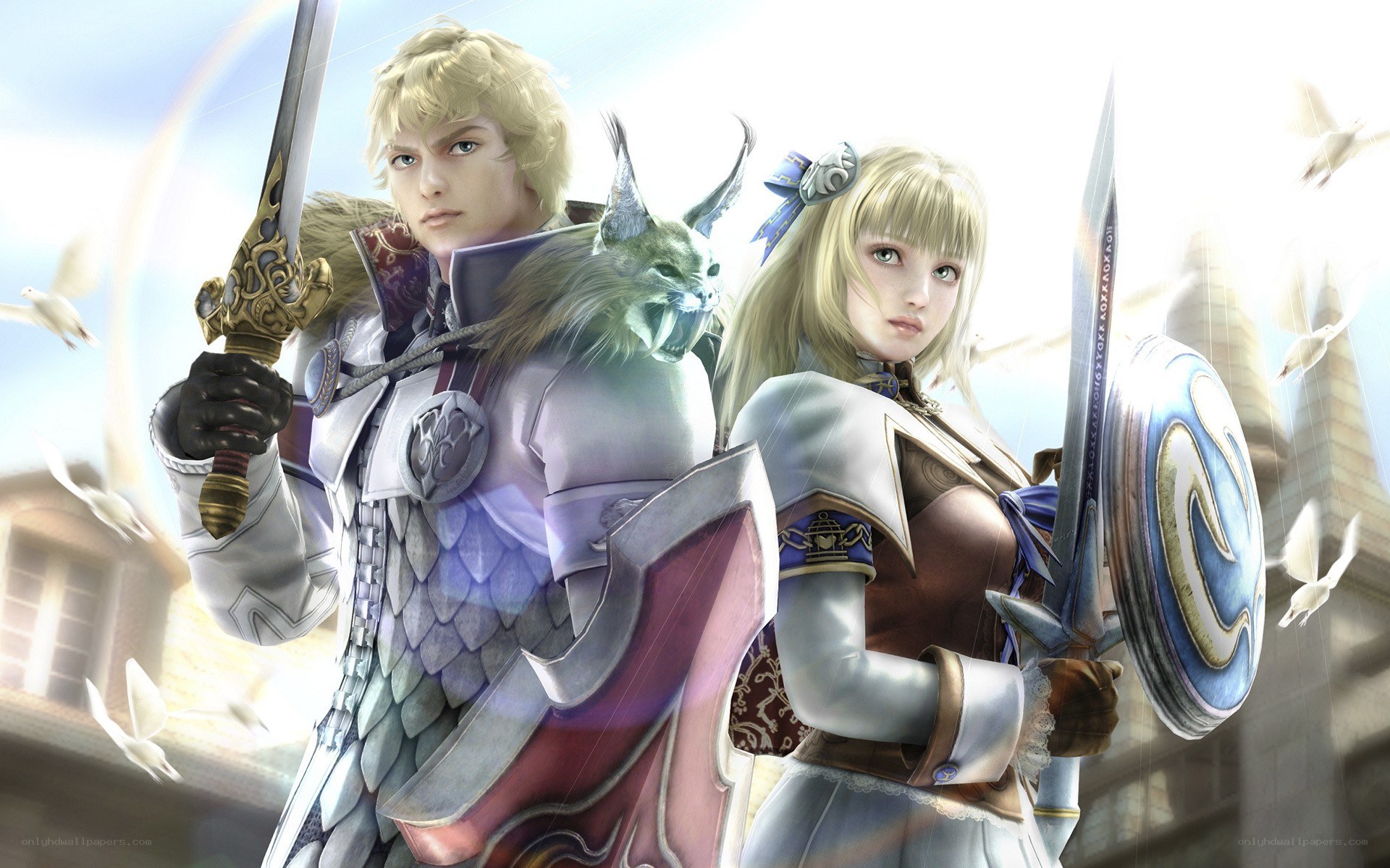 fantasy warriors with swords