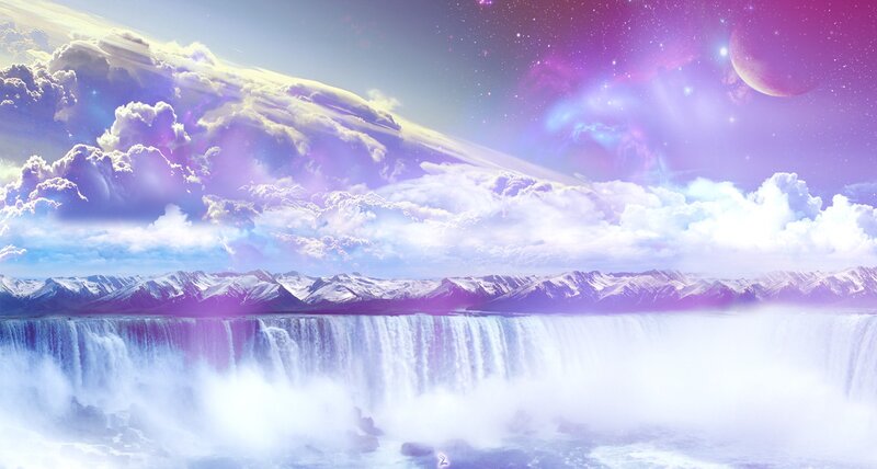 fantasy waterfall landscape