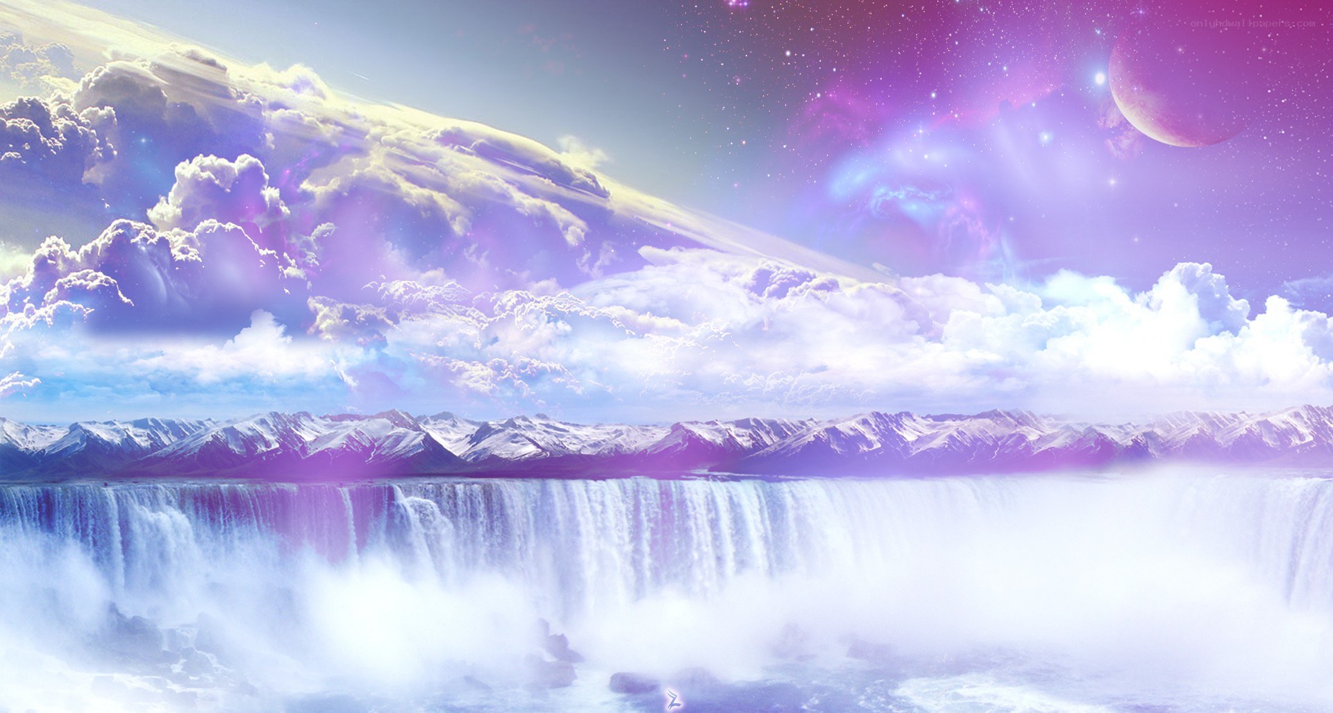 fantasy waterfall landscape